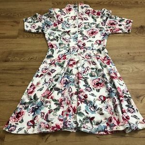 Joyrich Floral Rose Midi Skater Dress Size Medium